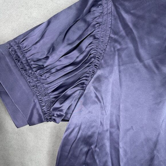 Rebecca Taylor Purple Silk Blouse NWT XL Quiet Luxury Romantic Feminine Designer - Picture 3 of 12